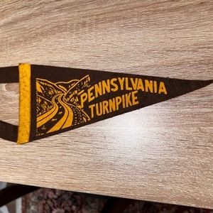 Pennsylvania Turnpike felt pennant from family road trip in the 1960’s